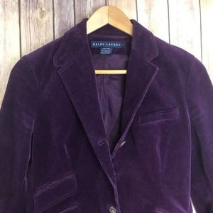 Ralph Lauren purple corduroy jacket blazer WOMENS SIZE 6